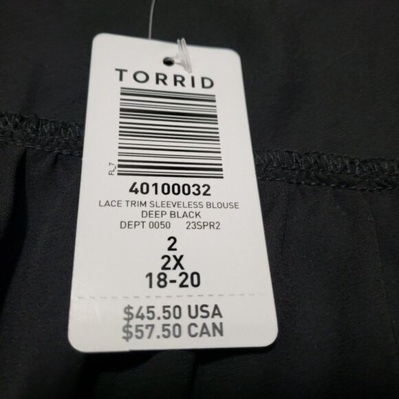 Torrid Top Womens 2 Black V-Neck Pullover Sleeveless NWT - Picture 5 of 13